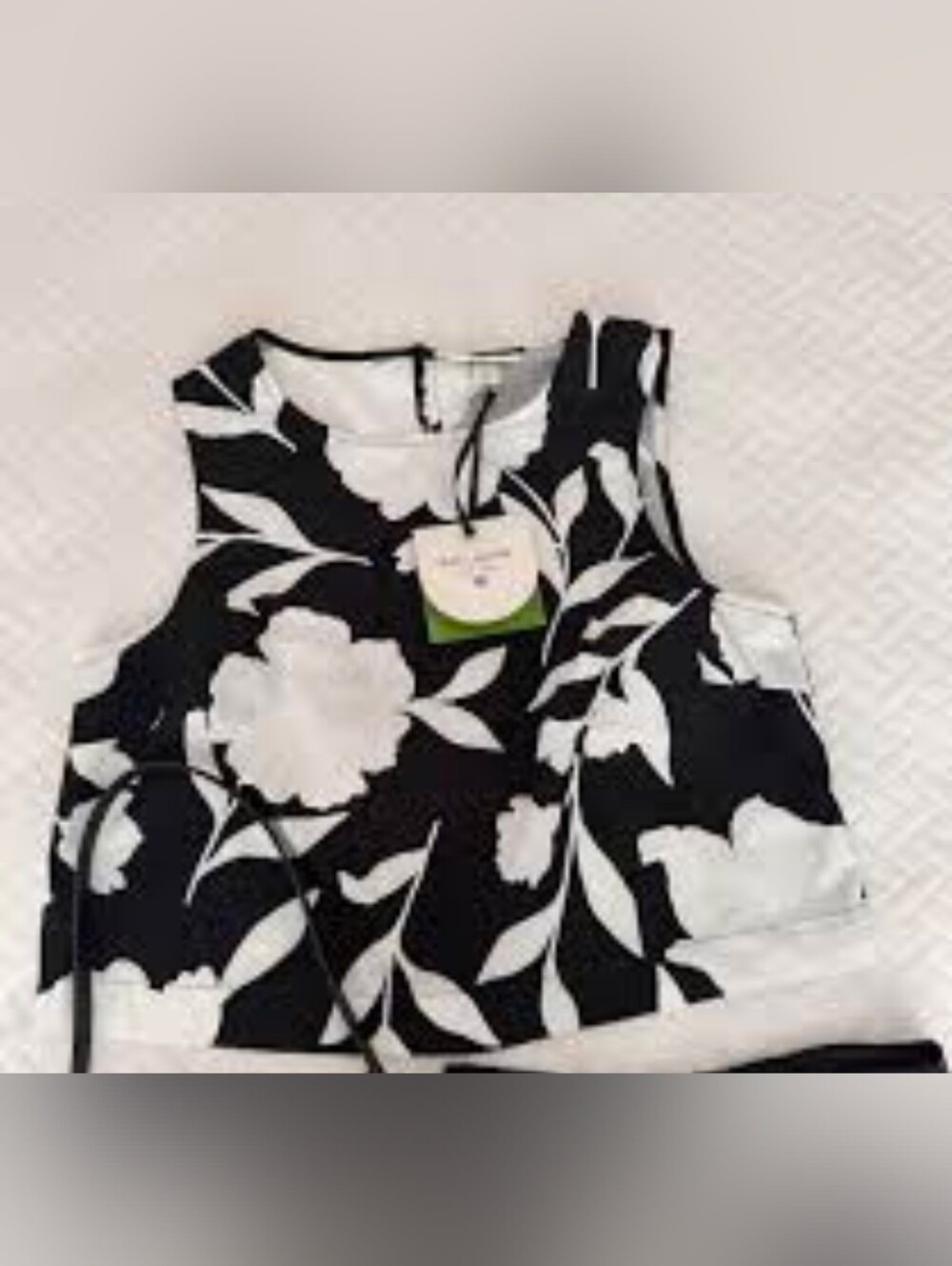 Black & White Floral Crop Top